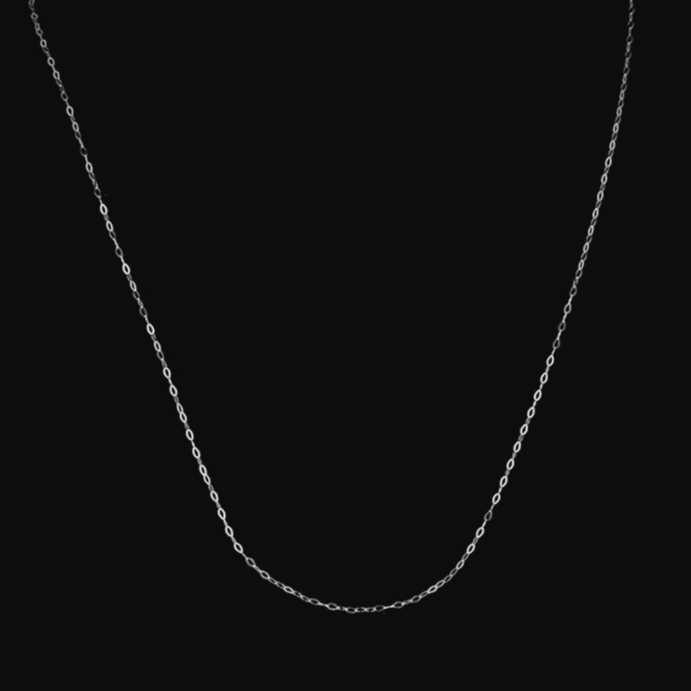 14KT. White Gold, 18'' Diamond Cut Link Chain